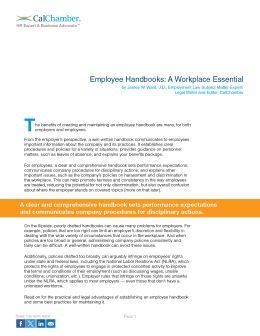 Employee Handbooks: A Workplace Essential White Paper thumbnail